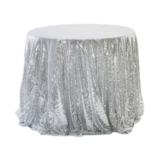 Blausky Pailletten Tischdecken,Glitter Tischdecke,Tischläufer Glitzer Stoff,Pailletten Stoff,Sparkly Tischdekoration für Weihnachten Hochzeit Party Drinnen und Draußen,Silber,rund150cm Blausky Pailletten Tischdecken,Glitter Tischdecke,Tischläufer Glitzer Stoff,Pailletten Stoff,Sparkly Tischdekoration für Weihnachten Hochzeit Party Drinnen und Draußen,Silber,rund150cm von Blausky