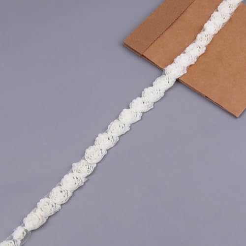 Blausky Rose Bänder,Stickerei Dekoband,Farbiges Rosenband,Stoff Spitze,Basteln Geschenkband,Blumen Spitzenband,Spitzenbordüre,Spitzenborte,für Kleid Kappen Taschen Nähzubehör,Weiß,10 Yards Blausky Rose Bänder,Stickerei Dekoband,Farbiges Rosenband,Stoff Spitze,Basteln Geschenkband,Blumen Spitzenband,Spitzenbordüre,Spitzenborte,für Kleid Kappen Taschen Nähzubehör,Weiß,10 Yards von Blausky