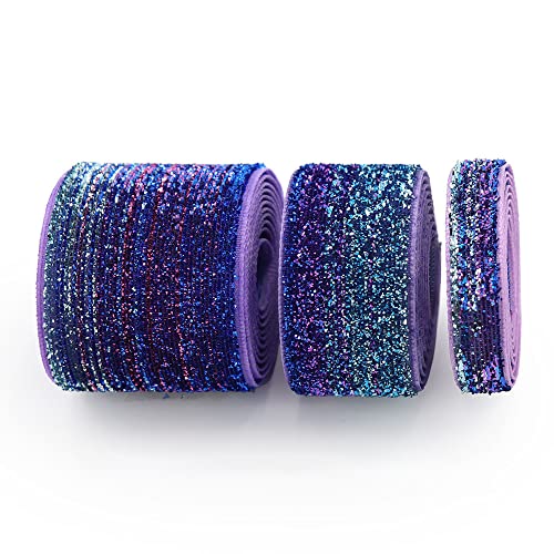 Blausky Schleifenband,Glitzer Gurtband,Glitterband,Stoffband,Bänder zum Basteln,Regenbogeband,Farbverlauf Glitzerband für Hochzeit Geburtstag Weihnachten Geschenkverpackung,Blau Lila,25mm x 10 Yards Blausky Schleifenband,Glitzer Gurtband,Glitterband,Stoffband,Bänder zum Basteln,Regenbogeband,Farbverlauf Glitzerband für Hochzeit Geburtstag Weihnachten Geschenkverpackung,Blau Lila,25mm x 10 Yards von Blausky