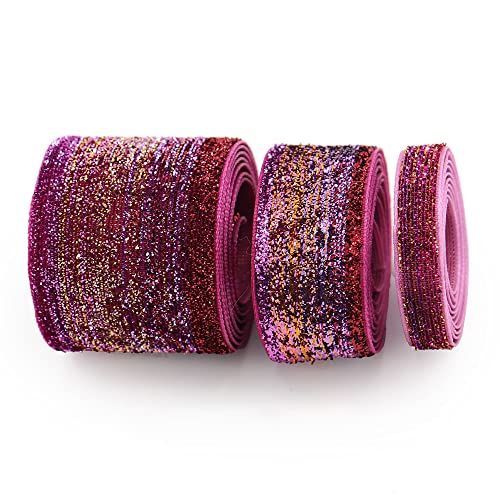 Blausky Schleifenband,Glitzer Gurtband,Glitterband,Stoffband,Bänder zum Basteln,Regenbogeband,Farbverlauf Glitzerband für Hochzeit Geburtstag Weihnachten Geschenkverpackung,Bunt Pink,10mm x 10 Yards Blausky Schleifenband,Glitzer Gurtband,Glitterband,Stoffband,Bänder zum Basteln,Regenbogeband,Farbverlauf Glitzerband für Hochzeit Geburtstag Weihnachten Geschenkverpackung,Bunt Pink,10mm x 10 Yards von Blausky