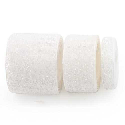 Blausky Schleifenband,Glitzer Gurtband,Schimmer Seidenband,Glitterband,Deko Band,Stoffband,Bänder zum Basteln,Glitzerband für Hochzeit Geburtstag Weihnachten Geschenkverpackung,Weiß,38mm x 10 Yards Blausky Schleifenband,Glitzer Gurtband,Schimmer Seidenband,Glitterband,Deko Band,Stoffband,Bänder zum Basteln,Glitzerband für Hochzeit Geburtstag Weihnachten Geschenkverpackung,Weiß,38mm x 10 Yards von Blausky