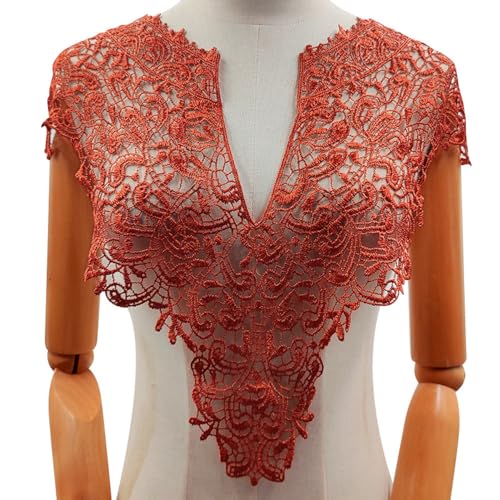 Blausky Spitzenkragen,Einsatzkragen Kragen,Aushöhlen Lace Falscher Kragen für Frauen,Dreidimensionale Blumen Applique,Bestickte Kragen,für Nähen,DIY,Deko am Ausschnitt,Kragen hinten,Orange-Rot Blausky Spitzenkragen,Einsatzkragen Kragen,Aushöhlen Lace Falscher Kragen für Frauen,Dreidimensionale Blumen Applique,Bestickte Kragen,für Nähen,DIY,Deko am Ausschnitt,Kragen hinten,Orange-Rot von Blausky