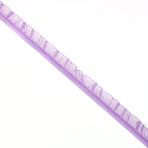 Organza-Spitzenborte Gerafftes Rüschen Chiffonband,Elastic Lace Trim,Vintage Spitze-Borten Deko,Rüschenband zum Nähen für DIY Nähen Handwerk Hochzeit Scrapbooking,1.5 cm x 10 Yards Hellviolett Organza-Spitzenborte Gerafftes Rüschen Chiffonband,Elastic Lace Trim,Vintage Spitze-Borten Deko,Rüschenband zum Nähen für DIY Nähen Handwerk Hochzeit Scrapbooking,1.5 cm x 10 Yards Hellviolett von Blausky