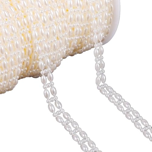 Perlenband,Perlengirlande,Perlenkette,Kunstperlen Perlen,Perlen Dekoband,Perlenschnur,Geschenkband,für DIY Handwerk Hochzeit Brautstrauß Partydekoration,Weizen,11 mm x 200 cm Perlenband,Perlengirlande,Perlenkette,Kunstperlen Perlen,Perlen Dekoband,Perlenschnur,Geschenkband,für DIY Handwerk Hochzeit Brautstrauß Partydekoration,Weizen,11 mm x 200 cm von Blausky