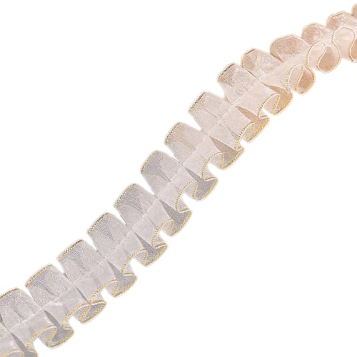 Spitzenband,Rüschen Spitzenborte,Gerafft Bänder,Organza-Spitzenborte,Vintage Spitze-Borten,für Kleid Kragen Ärmel Geschenkbox,zum Nähen Bestickte,Hochzeit Party Dekoration,Cremeweiß,2 cm x 10 m Spitzenband,Rüschen Spitzenborte,Gerafft Bänder,Organza-Spitzenborte,Vintage Spitze-Borten,für Kleid Kragen Ärmel Geschenkbox,zum Nähen Bestickte,Hochzeit Party Dekoration,Cremeweiß,2 cm x 10 m von Blausky