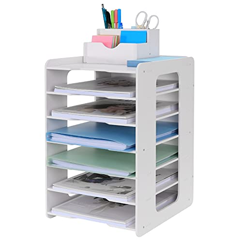 BlayaAdd Briefablage, Papier-Organizer, Schreibtisch-Organizer, Dokumentenhalter, A4-Papierablagen für Zuhause, Büro, Schule, 7 Etagen von BlayaAdd