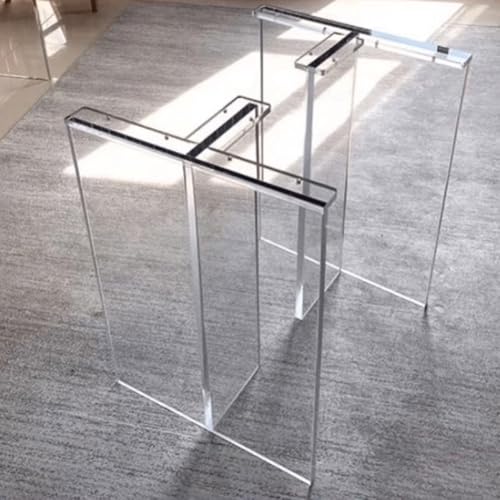 Transparentes Acryl Tischbeine Möbelbeine, 2 Stück Acryl Tischgestell für Wohnzimmer/Büro/Küche, Dekorativer Schwebetisch Tischfüße(40cm Wide x 80cm High) von Blazea