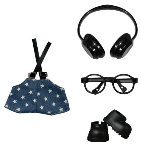 Bldrwer Kleidung für Labubu, Klamotten für Labubu Original, Outfit für Labubu Puppe 17cm, 4 Stücke Zubehör für Puppe, Geeignete Größe, Realistische Details, Weiche und Komfortable von Bldrwer