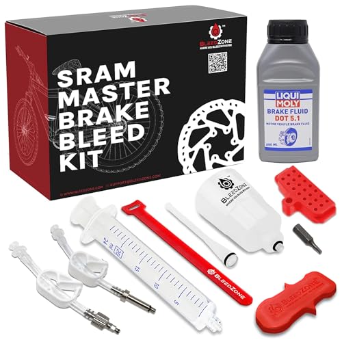 BleedZone Master Funnel Entlüftungskit für 4 Kolben-SRAM-Bremsen – mit DOT 5.1 Bremsflüssigkeit, wiederverwendbarer Bremsentlüftungsspritze und Präzisionstrichter, SRAM Bremsenentlüftungsset für von BleedZone