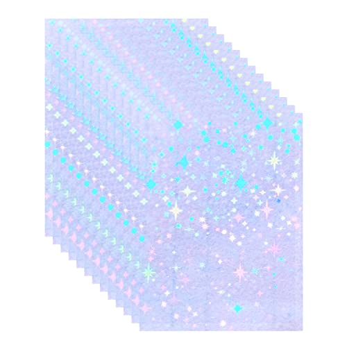 20 Blatt A4 (210x297mm) Stars Holographische Aufkleber Papier Holographische Klare Vinyl Aufkleber Papier Selbstklebende Holographic Overlay von Bleidruck