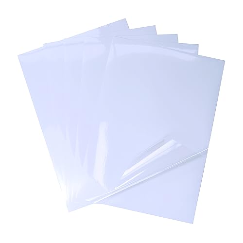 25 Blatt 100% klar Vinyl Wasserdichte Aufkleber Papier Nur für Laserdrucker A4 Size Bedruckbares Kristallklar Selbstklebend Folie von Bleidruck