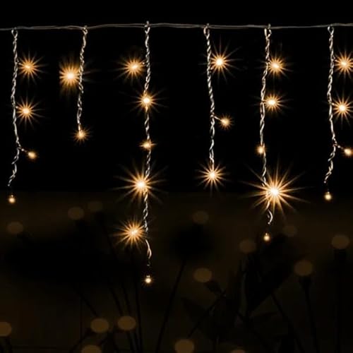 Blendend Flache, solarbetriebene Eiszapfenlichterkette, warmweiß, 3 m + 5 m, 0,6 m Höhe, ideal für die Dekoration im Freien und zur Schaffung von Atmosphäre. Blendend Flache, solarbetriebene Eiszapfenlichterkette, warmweiß, 3 m + 5 m, 0,6 m Höhe, ideal für die Dekoration im Freien und zur Schaffung von Atmosphäre. von Blendend