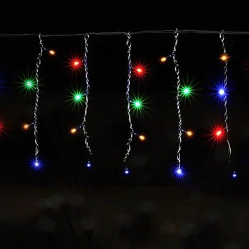 Blendend Flache, solarbetriebene RGBY-Lichterkette, 3 m + 5 m x 0,4 m, ideal für festliche Dekoration und Außenbereiche. von Blendend