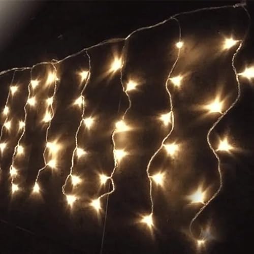 Blendend Flache Eiszapfenlichterkette (Einbau), batteriebetrieben mit 3 AA; erzeugt ein warmweißes Licht, ideal zum Dekorieren. von Blendend