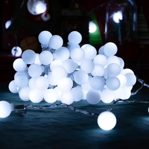 Blendend LED-Lichterkette, 5 m, Milchglühbirnen, 3AA-Batterie, kaltweißes Licht, ideal für die Dekoration von Veranstaltungen und für eine gemütliche Atmosphäre. von Blendend