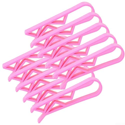 410 Stück leichte Kunststoff-Müllbeutel-Clips, funktionale Halterungen für Mülleimer, einfach zu bedienen (10 Stück, Rosa) von BlesConi
