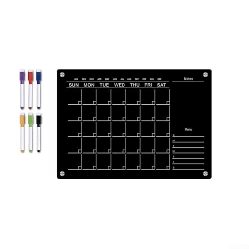 Acryl-Kühlschrank-Wochenplaner, glattes Schreiben, magnetisches Memoboard-Set mit 6 wiederbeschreibbaren Stiften () von BlesConi