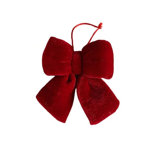 BlesConi Große rote Samtschleife, Weihnachtskranz, Schleifen, Weihnachten, dekorative Krawatten, hängende Anhänger, Samtstoff, Schleife, Ornamente für Zuhause, Party von BlesConi