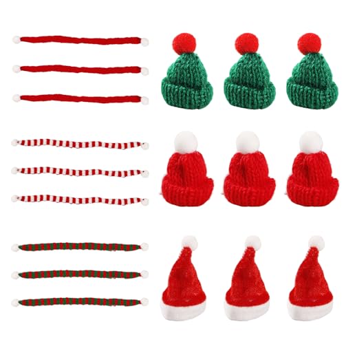 18-teiliges Weihnachtsmützen- und Schal-Set, Mini-Weihnachtsdekorationsset, Weihnachtsmannmütze, Flaschenverschluss-Dekoration, DIY-Schneemann-Dekoration, Geschenk, Party 18-teiliges Weihnachtsmützen- und Schal-Set, Mini-Weihnachtsdekorationsset, Weihnachtsmannmütze, Flaschenverschluss-Dekoration, DIY-Schneemann-Dekoration, Geschenk, Party von Bliceon
