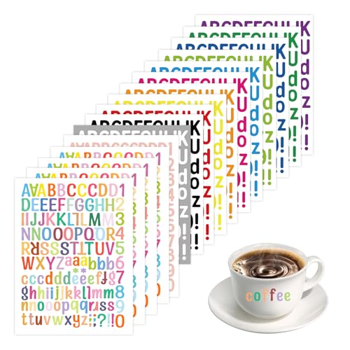 Bliceon 2016 Stücke Buchstaben Aufkleber,Selbstklebend Bunte Letter Sticker,16 Blätter Selbstklebendes Vinyl Buchstaben Zahlen Kit, für Postfach,Schilder,Adressnummer,DIY Scrapbooking,Dekorationskunst Bliceon 2016 Stücke Buchstaben Aufkleber,Selbstklebend Bunte Letter Sticker,16 Blätter Selbstklebendes Vinyl Buchstaben Zahlen Kit, für Postfach,Schilder,Adressnummer,DIY Scrapbooking,Dekorationskunst von Bliceon