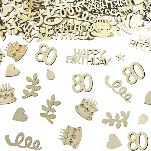 Bliceon 80 Geburtstag Deko Holz Konfetti,120 Stück Tischdeko and Streudeko für Männer and Frauen, Party Deko 80er Jahre,Geburtstag Feiern,Jubiläum Deko Bliceon 80 Geburtstag Deko Holz Konfetti,120 Stück Tischdeko and Streudeko für Männer and Frauen, Party Deko 80er Jahre,Geburtstag Feiern,Jubiläum Deko von Bliceon