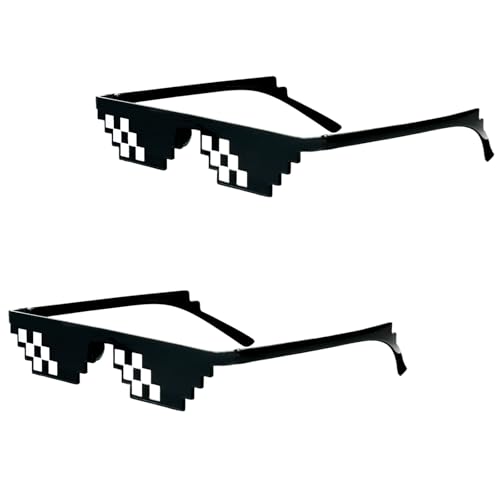 Bliceon Coole Brille, Thug Life Sonnenbrille, Pixel Brille für Partys und Dress Up, Mosaik Sonnenbrille Erwachsene und Kinder, Zubehör für Feiern und Partys, 2 Stück Bliceon Coole Brille, Thug Life Sonnenbrille, Pixel Brille für Partys und Dress Up, Mosaik Sonnenbrille Erwachsene und Kinder, Zubehör für Feiern und Partys, 2 Stück von Bliceon