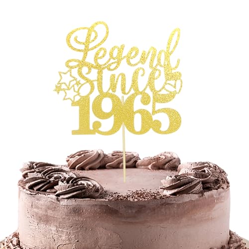 Bliceon Geburtstag Tortenaufsatz, Glitter Kuchen Topper Legend Since 1965, Festliche Tortendekoration für 60 Jahre, für Geburtstagsfeiern und Jubiläen, Alles Gute zum 60. Geburtstag von Bliceon