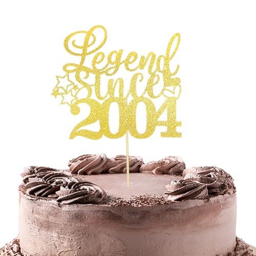 Bliceon Geburtstag Tortenaufsatz, Glitter Kuchen Topper Legend Since 2004, Festliche Tortendekoration für 21 Jahre, für Geburtstagsfeiern und Jubiläen, Alles Gute zum 21. Geburtstag von Bliceon