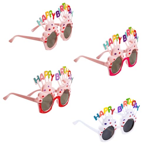 Bliceon Geburtstagsbrille, Partybrille für Erwachsene, Happy Birthday Photo Booth Requisiten, 4 Stück, bunte Geschenke für Geburtstage, Feiern, Party von Bliceon