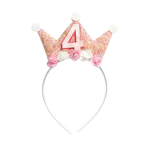 Bliceon Geburtstagskrone Mädchen, Prinzessin Krone Geburtstag Stirnband mit Rose Blumen, Krone 4 Jahre Mädchen für Baby Kinder Geburtstag Party Bliceon Geburtstagskrone Mädchen, Prinzessin Krone Geburtstag Stirnband mit Rose Blumen, Krone 4 Jahre Mädchen für Baby Kinder Geburtstag Party von Bliceon