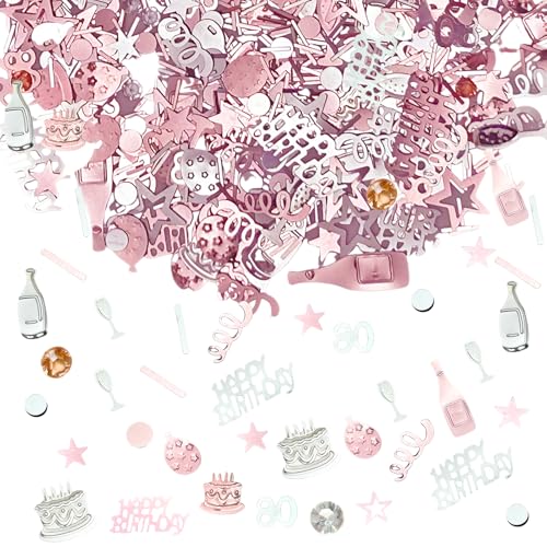 Bliceon Konfetti zum 80 Geburtstag, 20g Rosa und Silber Glänzend Deko Streukonfetti für Tischdeko, Geschenktüten, Einladungen, Tortenständer und Partydekorationen, 80 Geburtstag Feiern Bliceon Konfetti zum 80 Geburtstag, 20g Rosa und Silber Glänzend Deko Streukonfetti für Tischdeko, Geschenktüten, Einladungen, Tortenständer und Partydekorationen, 80 Geburtstag Feiern von Bliceon