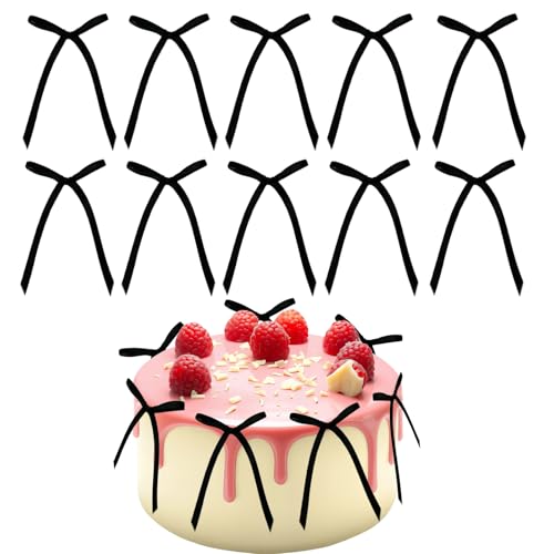 Bliceon Kuchendekoration mit schwarzer Schleife, 20 Stück, für Babypartys, Kindergeburtstage, Hochzeiten und Jubiläen, Partyzubehör für Kuchen und Desserts Bliceon Kuchendekoration mit schwarzer Schleife, 20 Stück, für Babypartys, Kindergeburtstage, Hochzeiten und Jubiläen, Partyzubehör für Kuchen und Desserts von Bliceon