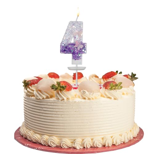 Geburtstagskerzen Zahlen 4, Lila 3D Schmetterling Kerze, Lila Geburtstage Kerze 4, Geburtstage Kuchen Topper Dekoration, Geburtstagskerzen Dekoration Geburtstagskerzen Zahlen 4, Lila 3D Schmetterling Kerze, Lila Geburtstage Kerze 4, Geburtstage Kuchen Topper Dekoration, Geburtstagskerzen Dekoration von Bliceon
