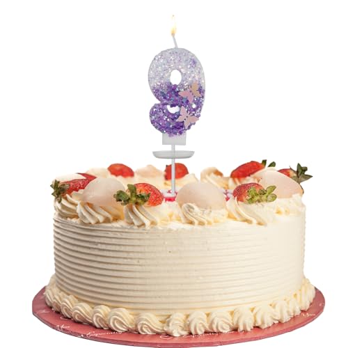 Geburtstagskerzen Zahlen 9, Lila 3D Schmetterling Kerze, Lila Geburtstage Kerze 9, Geburtstage Kuchen Topper Dekoration, Geburtstagskerzen Dekoration Geburtstagskerzen Zahlen 9, Lila 3D Schmetterling Kerze, Lila Geburtstage Kerze 9, Geburtstage Kuchen Topper Dekoration, Geburtstagskerzen Dekoration von Bliceon