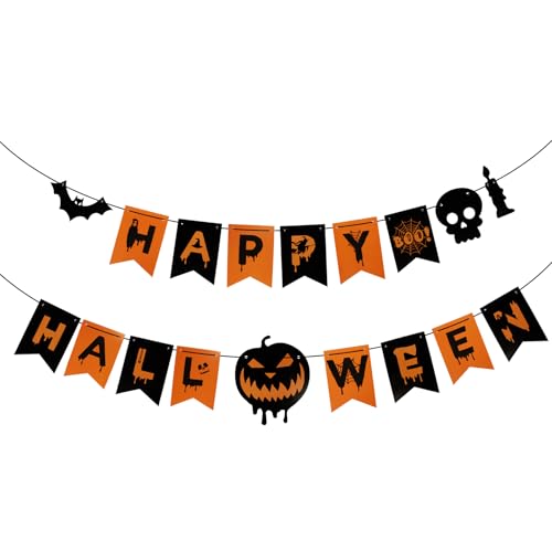 Happy Halloween Banner Dekorationen, Kürbis Wimpelkette Hängende Dekor, für Innen Außen, Halloween Party Dekorationen, Home Festive Decor Happy Halloween Banner Dekorationen, Kürbis Wimpelkette Hängende Dekor, für Innen Außen, Halloween Party Dekorationen, Home Festive Decor von Bliceon