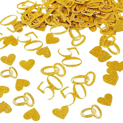 Konfetti zum 50. Hochzeitstag, 100 Stück, Konfetti, goldene Hochzeit, Dekoration für Tischdekoration, Geburtstagsparty, Hochzeiten, 50. Jahrestage Konfetti zum 50. Hochzeitstag, 100 Stück, Konfetti, goldene Hochzeit, Dekoration für Tischdekoration, Geburtstagsparty, Hochzeiten, 50. Jahrestage von Bliceon