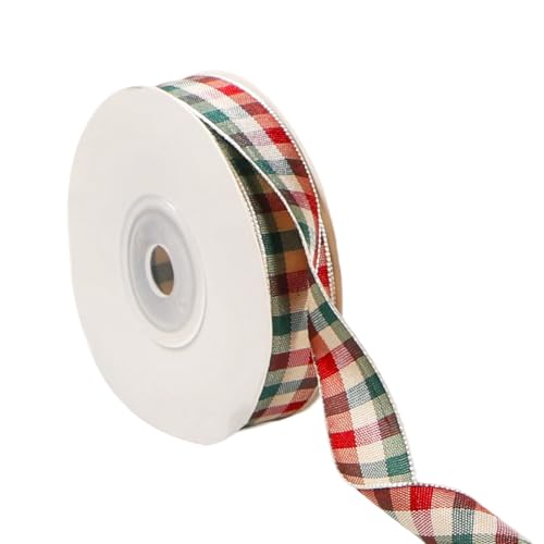 Weihnachtsband mit Schottenmuster, 20 Yards Weihnachtsband, Weihnachtsbänder zum Basteln für Geschenkdekoration, Weihnachtsbaumschmuck, Kunsthandwerk DIY 1,5 cm (Stil 1) von Bliceon