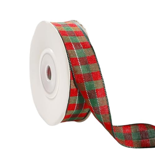 Weihnachtsband mit Schottenmuster, 20 Yards Weihnachtsband, Weihnachtsbänder zum Basteln für Geschenkdekoration, Weihnachtsbaumschmuck, Kunsthandwerk DIY 1,5 cm (Stil 3) von Bliceon
