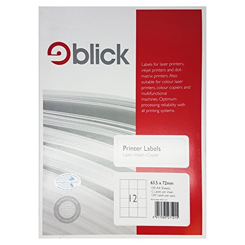 Blick Computer-Etiketten - 100 Blatt - 63, 5 mm x 33, 9 mm von Blick