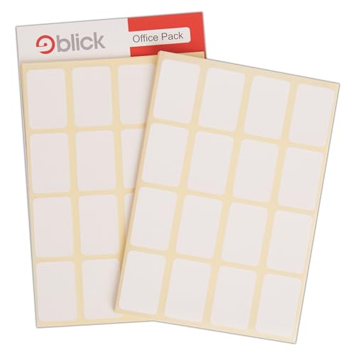 Blick Etiketten, weiß, selbstklebende Aufkleber, Büropaket, rechteckig, 24 mm x 37 mm, 640 Etiketten, für Zuhause, Büro, Familie, Schule, Briefe, Adresse Blick Etiketten, weiß, selbstklebende Aufkleber, Büropaket, rechteckig, 24 mm x 37 mm, 640 Etiketten, für Zuhause, Büro, Familie, Schule, Briefe, Adresse von Blick