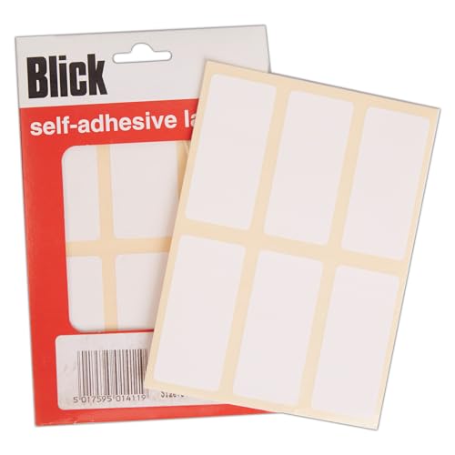 Blick Etiketten, weiß, selbstklebende Aufkleber, Lagerpaket, rechteckig, 34 mm x 75 mm, 240 Etiketten, für Zuhause, Büro, Familie, Schule, Briefe, Adressen Blick Etiketten, weiß, selbstklebende Aufkleber, Lagerpaket, rechteckig, 34 mm x 75 mm, 240 Etiketten, für Zuhause, Büro, Familie, Schule, Briefe, Adressen von Blick