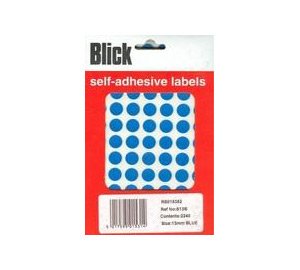 Blick Etiketten (Ø 13 mm, Vorteilspackung) 2250 Stück blau von Blick