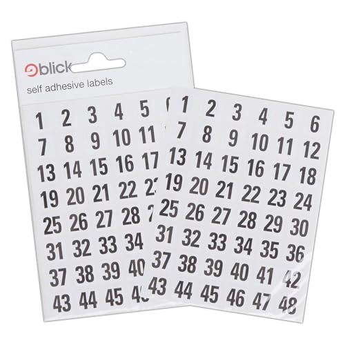 Blick Nummer 00-99 Aufkleber 13mm x 13mm (144 Aufkleber) von Blick