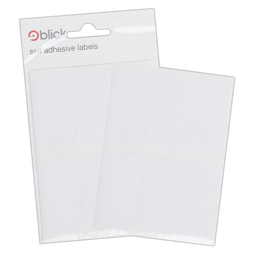 Blick White Aufkleber 25mm x 50mm (42 Aufkleber) von Blick