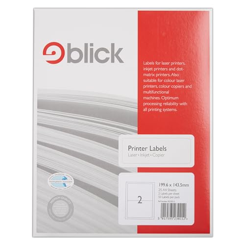 West Design Blick PC-Etiketten, DIN A4, 25 Blatt, 1 Etikett pro Blatt Hochwertige Marke, weiß von Blick