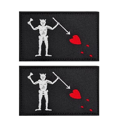 2 Pack Blackbeard Flag Patch, Pirate Edward Teach Flags Tactical Patch, Pride Flag Patch, Funny Meme Moral Patch, Hook and Loop, Embroidered Patch for Backpacks, Clothing, Jeans, Hats, Bags, Jersey von Blimark