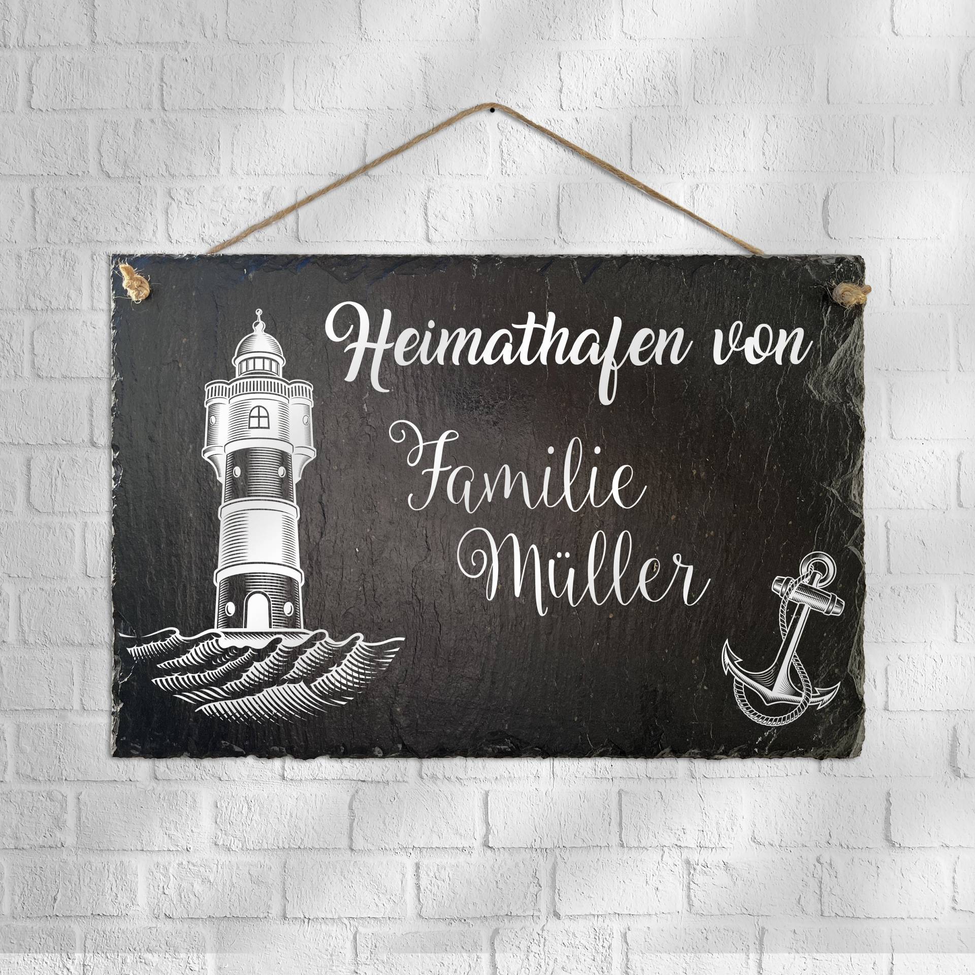 Familienschild "Heimathafen" Auf Schiefertafel - Personalisiert Familienschild "Heimathafen" Auf Schiefertafel - Personalisiert von BlimmelBlammel