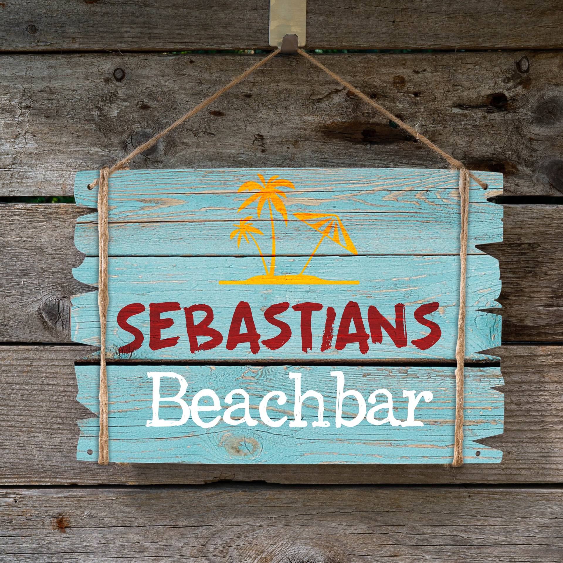 Holzschild Beachbar - Mit Deinem Wunschnamen Personalisierbar Holzschild Beachbar - Mit Deinem Wunschnamen Personalisierbar von BlimmelBlammel