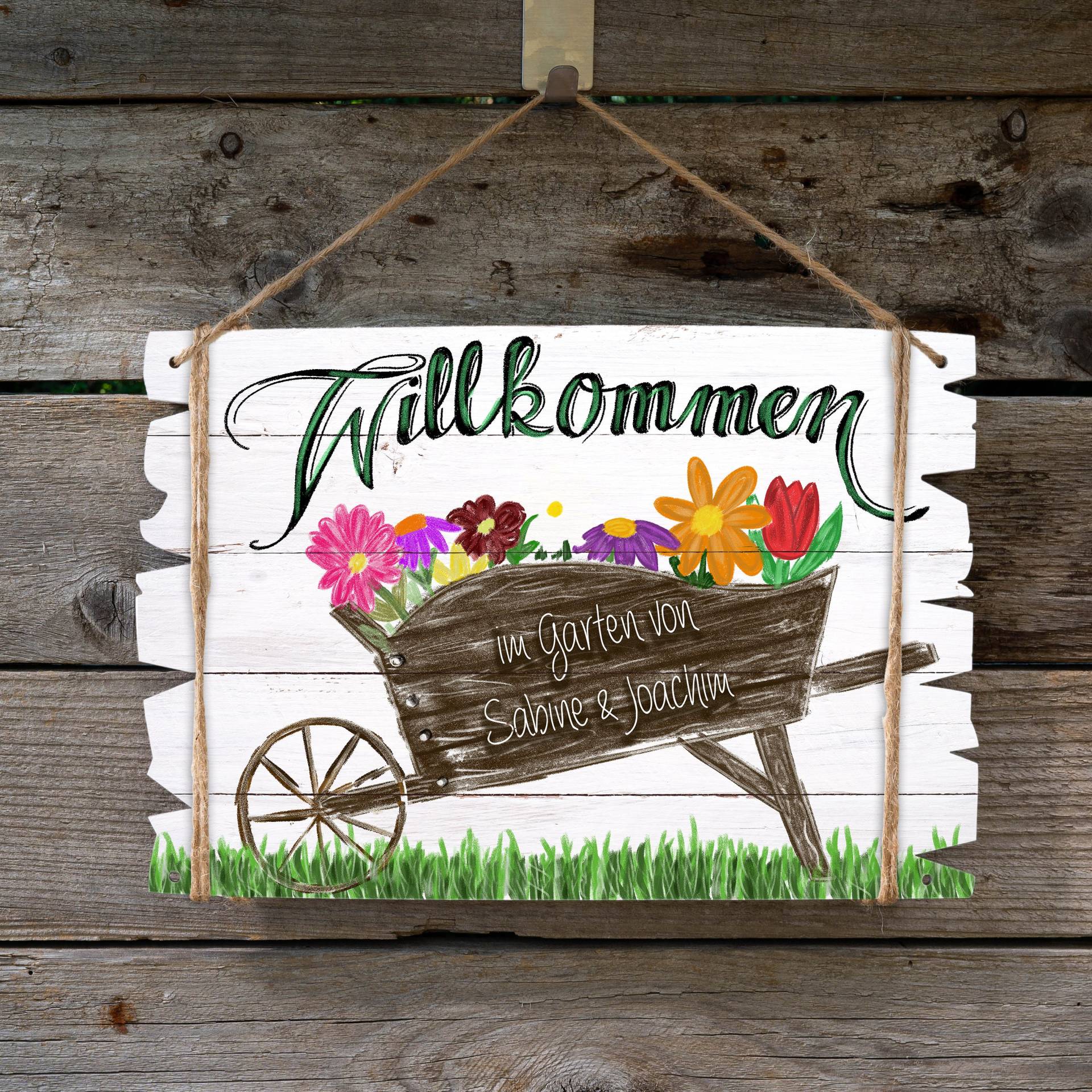 Holzschild Garten - Mit Deinem Wunschnamen Personalisierbar Holzschild Garten - Mit Deinem Wunschnamen Personalisierbar von BlimmelBlammel