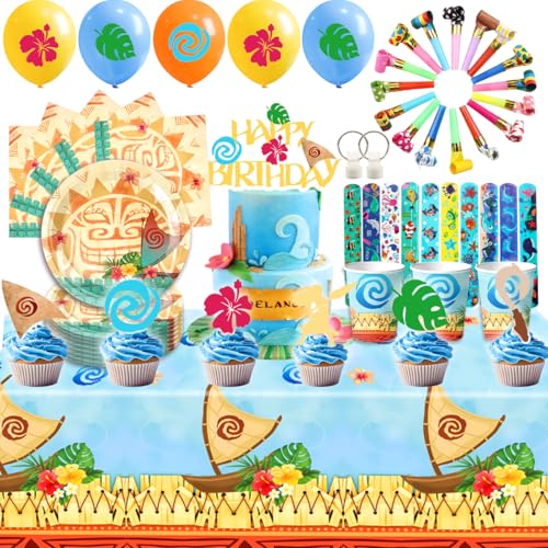 BlinBlin Ocean Thema Partygeschirr, Ozean Party Geschirr Set, für Unterwasserwelt-Geburtstagsparty-Dekorationen, für 10 Personen von BlinBlin